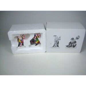 Dept 56 Christmas Candy Cane Elf Figurines Heritage Village Collection Set 2